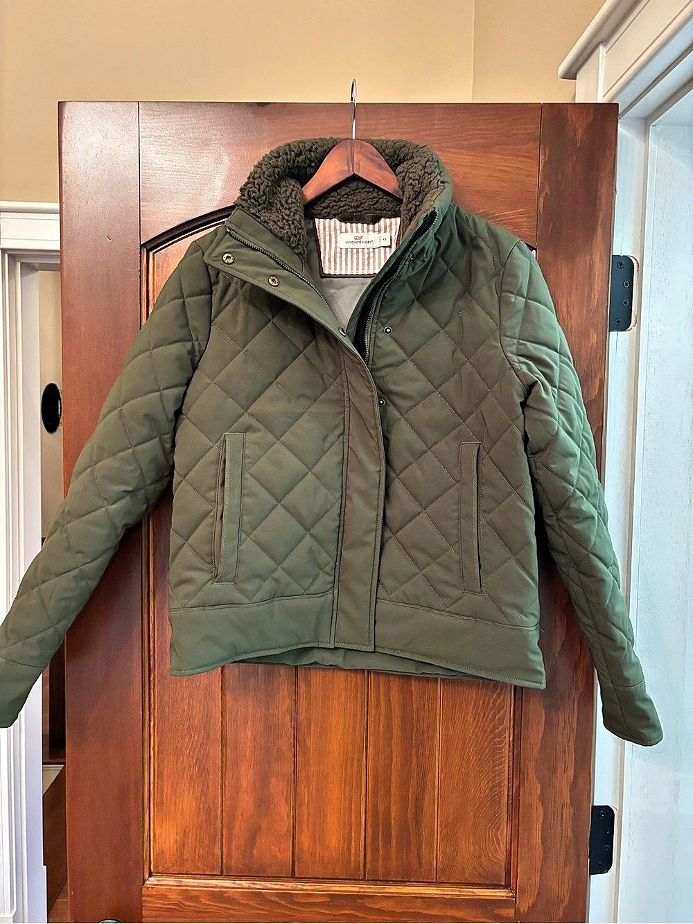vineyard vines Quilted Sherpa-Lined Jacket Green Size XS